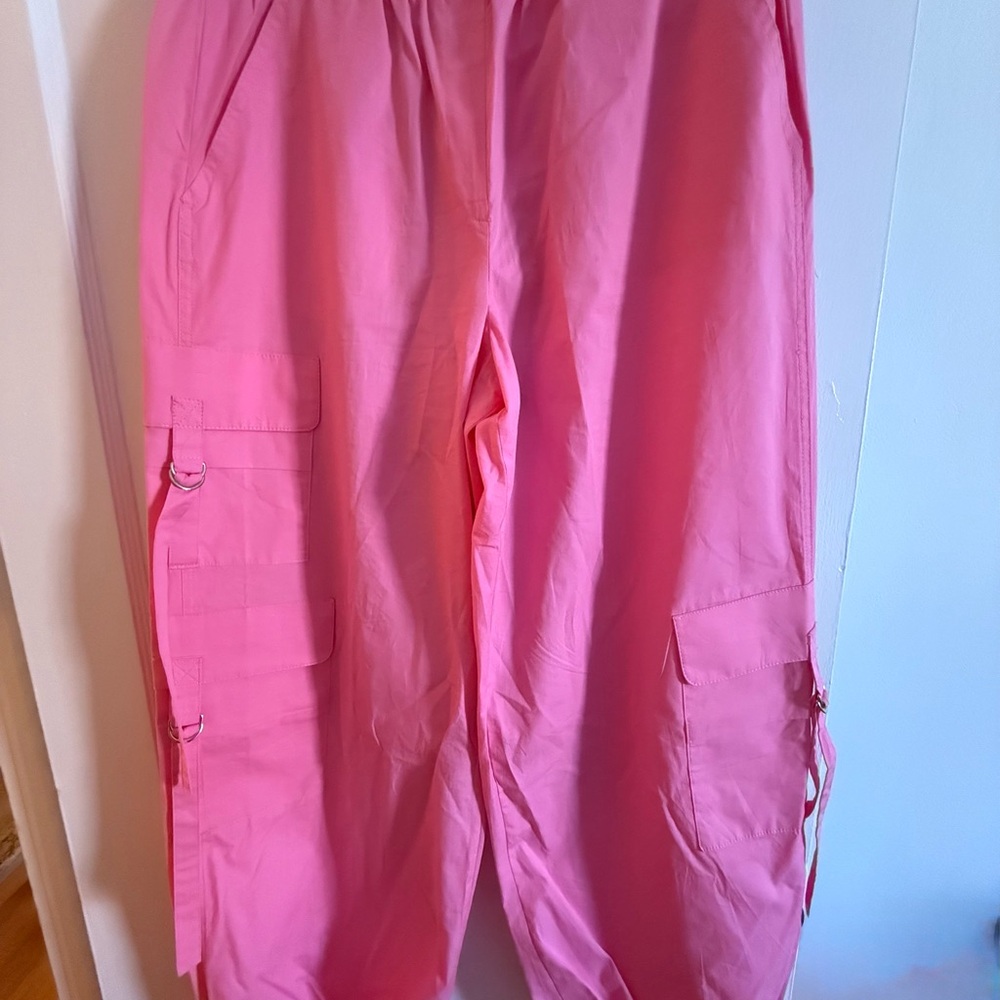 Zara Bright Pink Parachute Pants. SOLD OUT style.